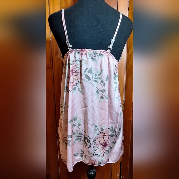 Floral Pink Lace Trim Chemise - Picture 4 of 6